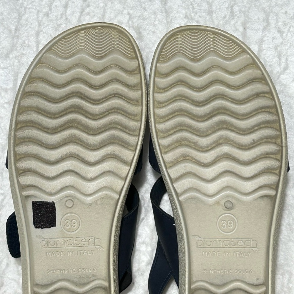 Fly Flot Womens Navy Slingback Strap Wedge Sandals Shoes SZ EU 39 & US 8 - Picture 9 of 12
